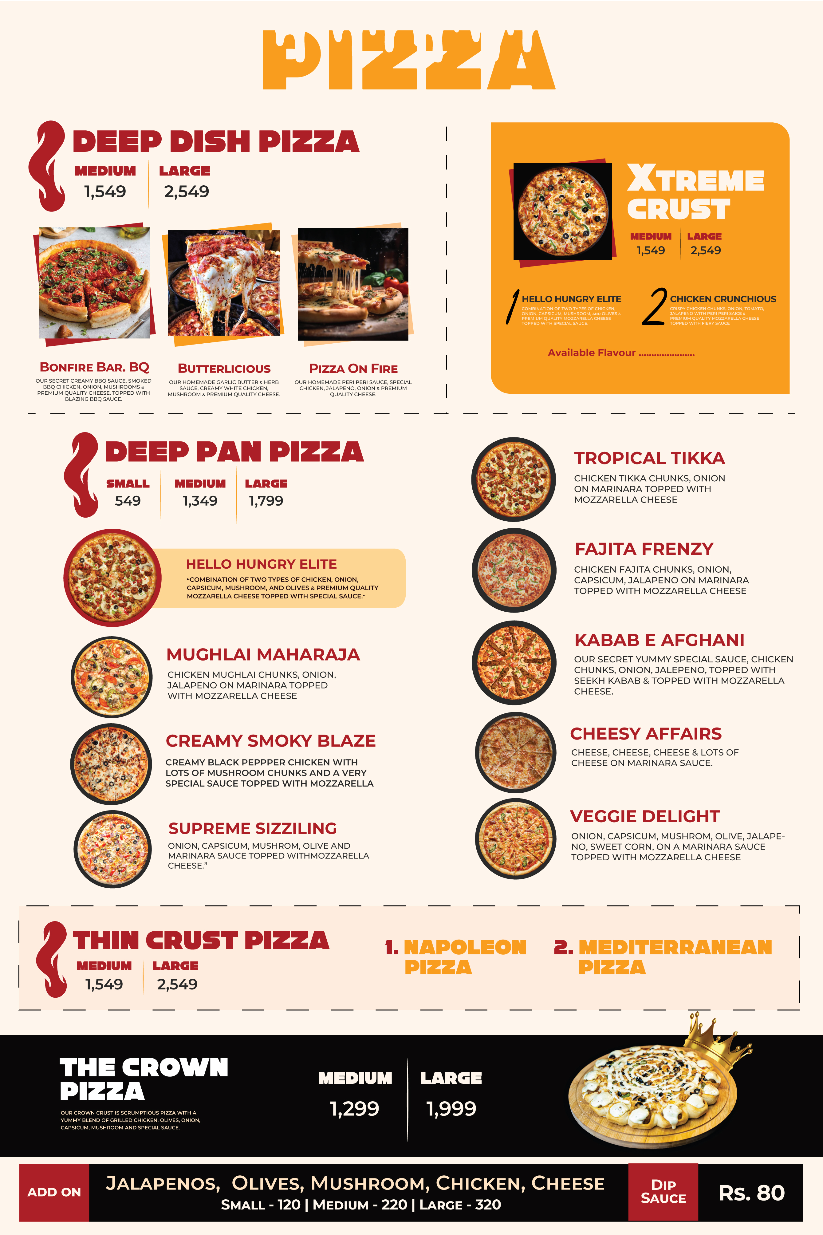 Pizza Menu